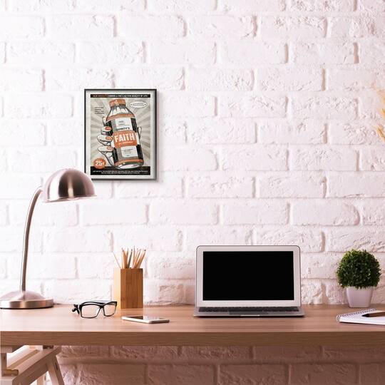 Stupell Industries Faith Formula Funny Black Framed Wall Art
